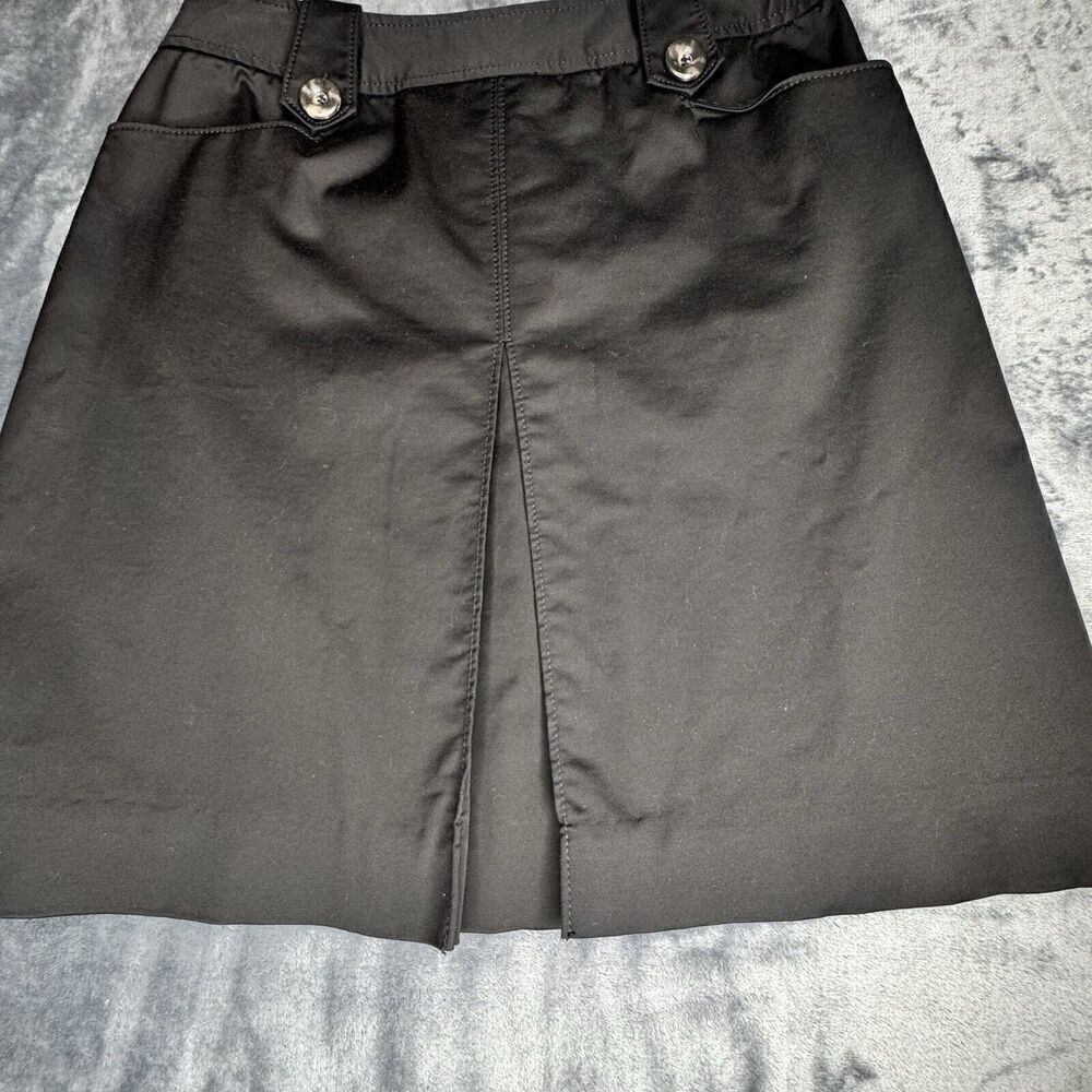 White House Black Market Skirt 4 Black Cotton Rayon Spandex Very Good Pre-Owned - Picture 5 of 11